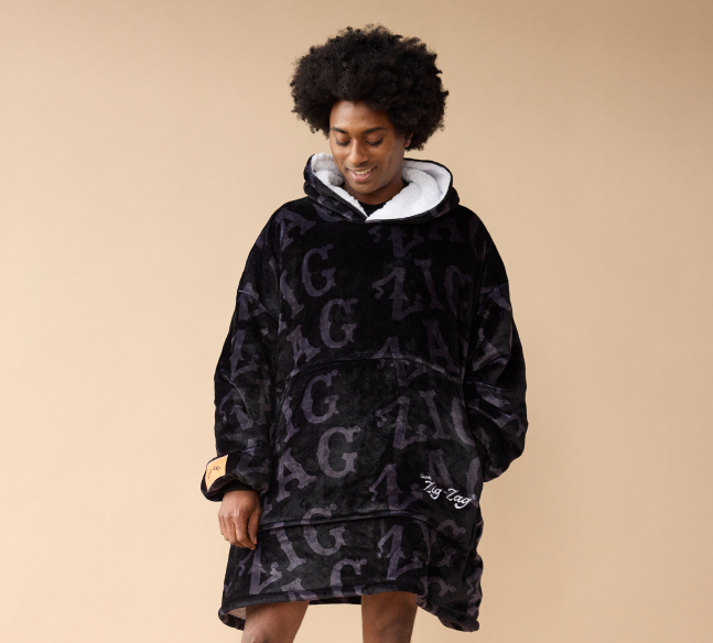 Zig-Zag Burn Slow Blanket Hoodie